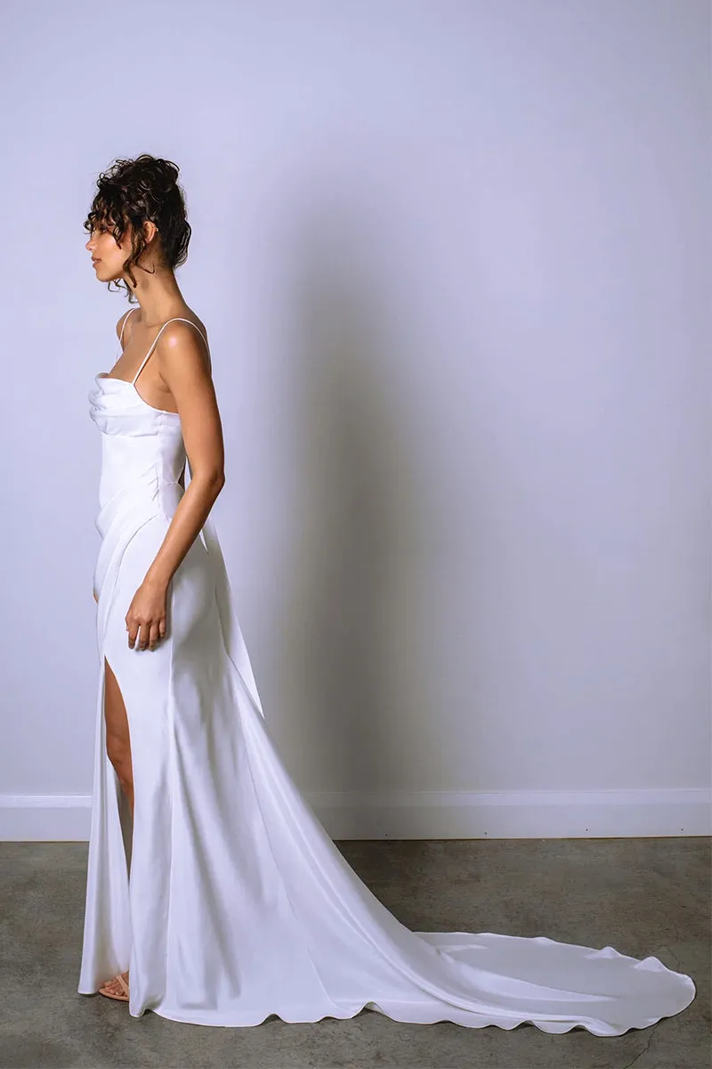 Now and Always Trendy Satin Wedding Dress