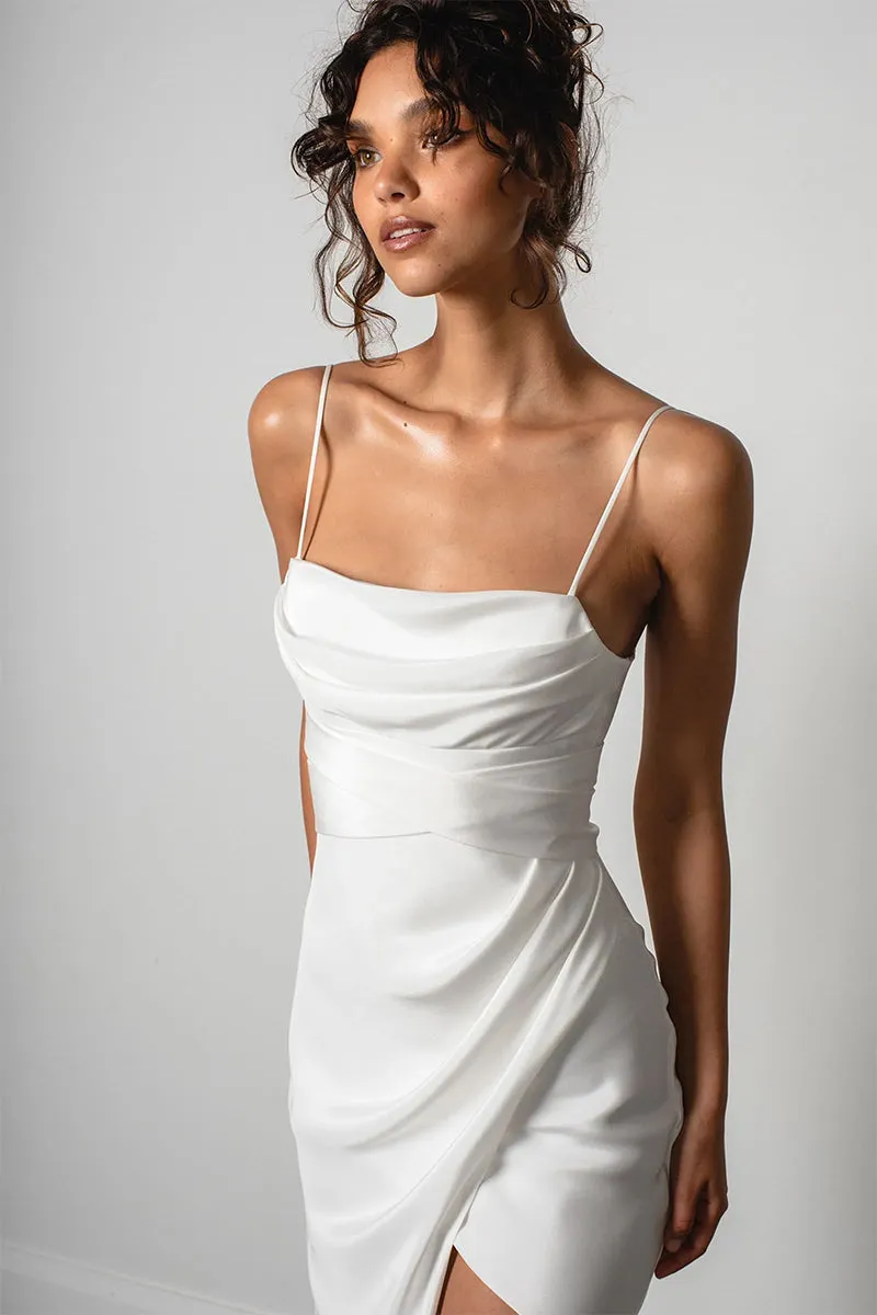 Now and Always Trendy Satin Wedding Dress