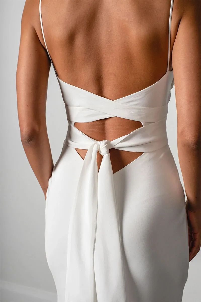 Now and Always Trendy Satin Wedding Dress