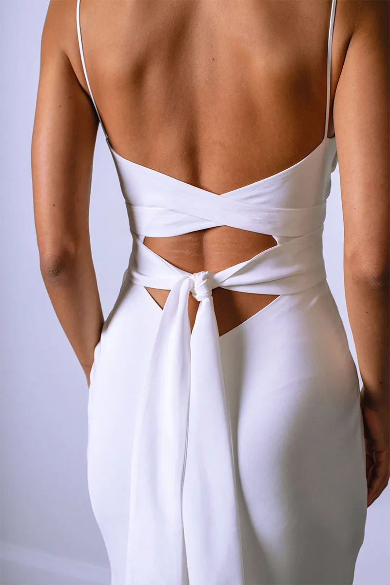 Now and Always Trendy Satin Wedding Dress