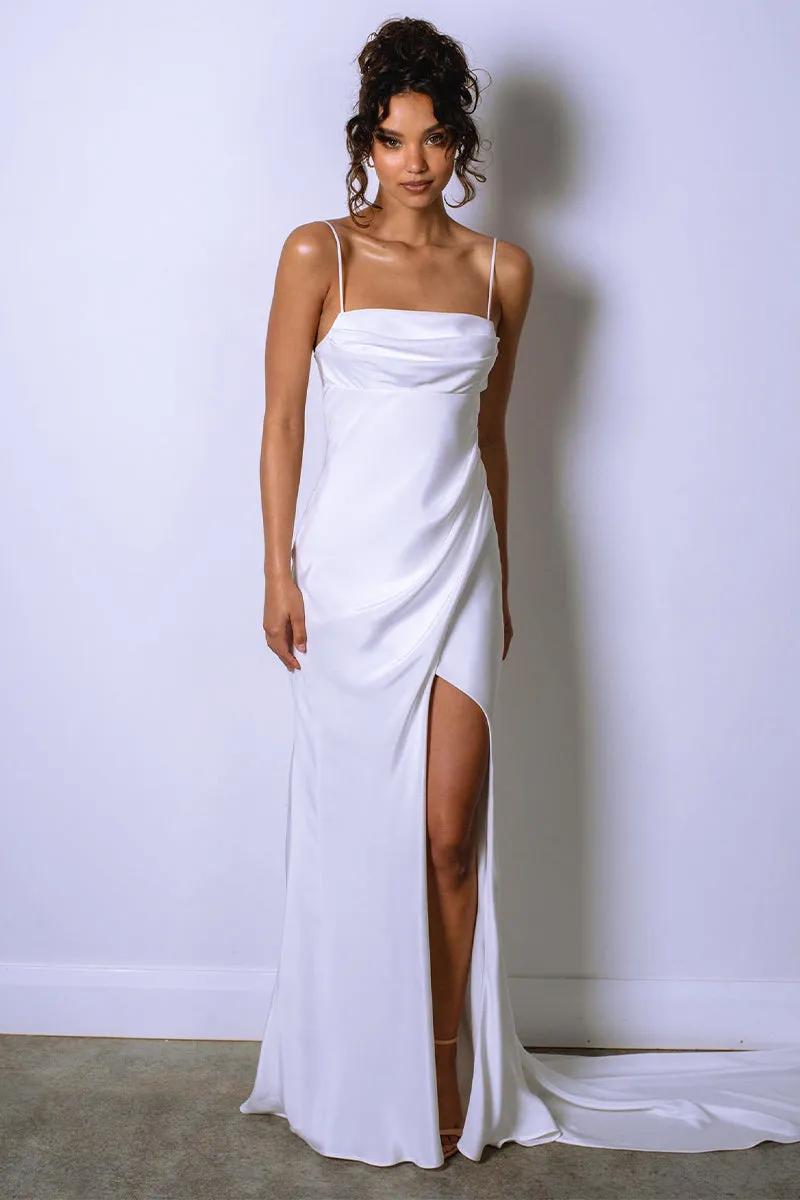 Now and Always Trendy Satin Wedding Dress
