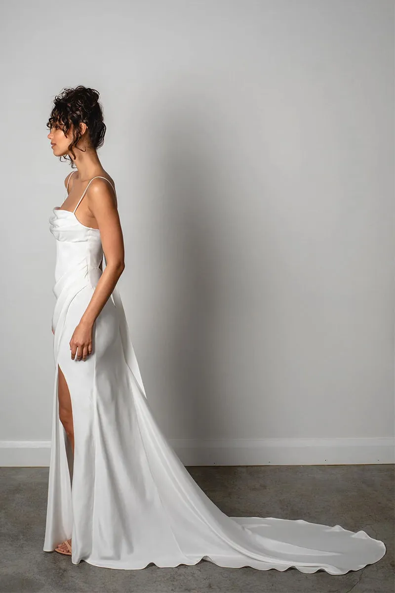Now and Always Trendy Satin Wedding Dress