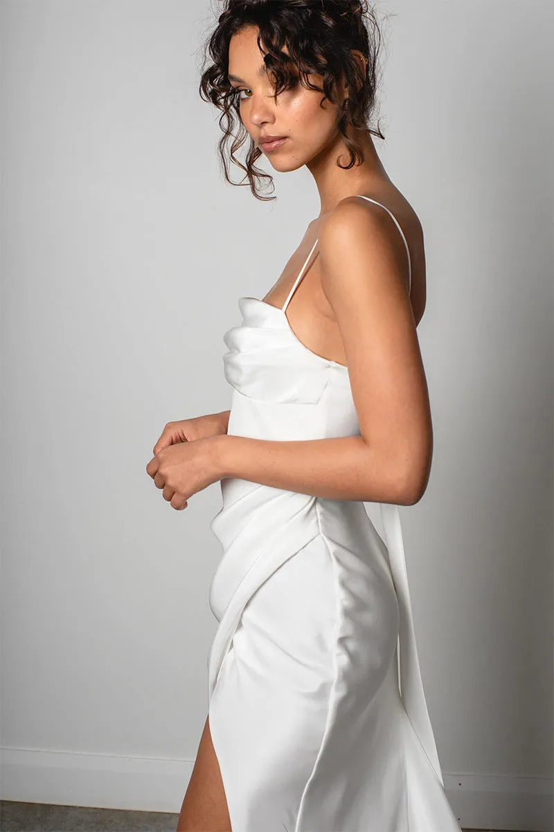 Now and Always Trendy Satin Wedding Dress