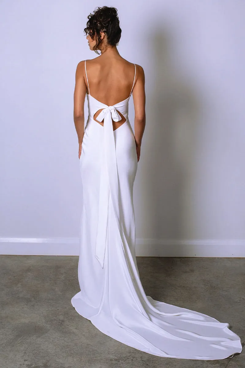 Now and Always Trendy Satin Wedding Dress