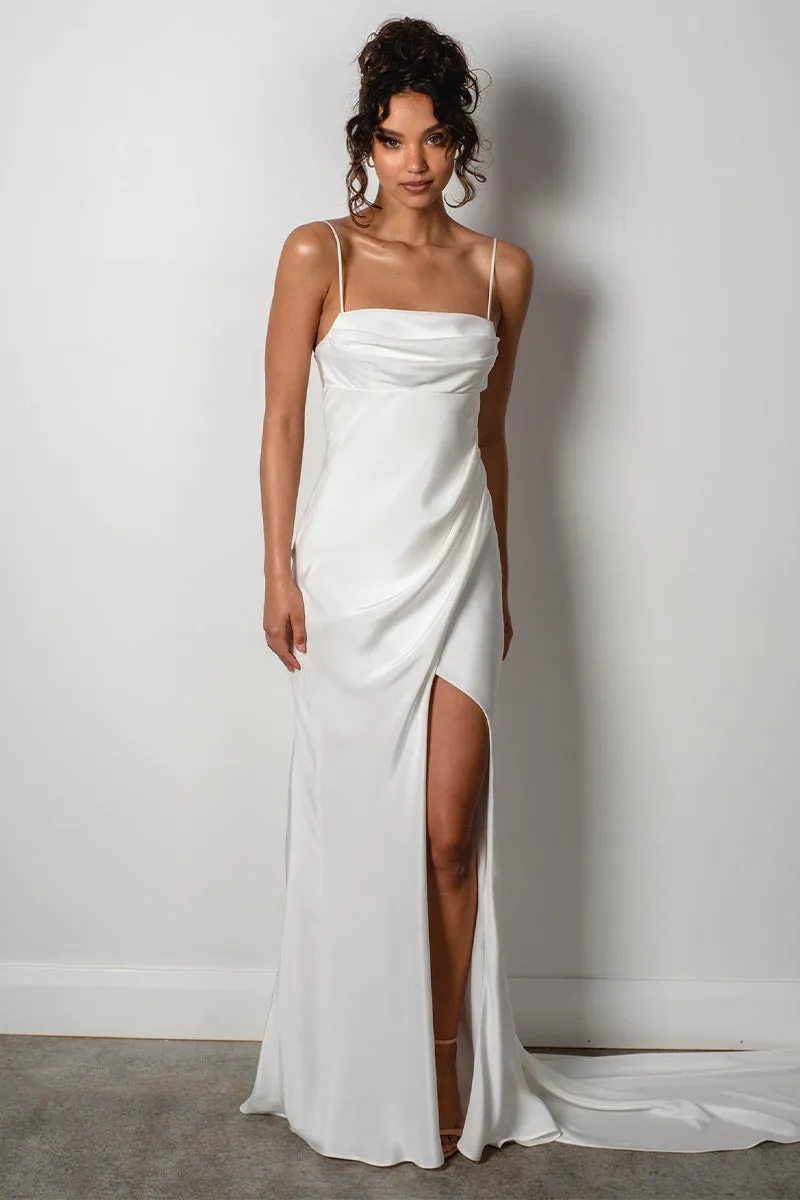 Now and Always Trendy Satin Wedding Dress