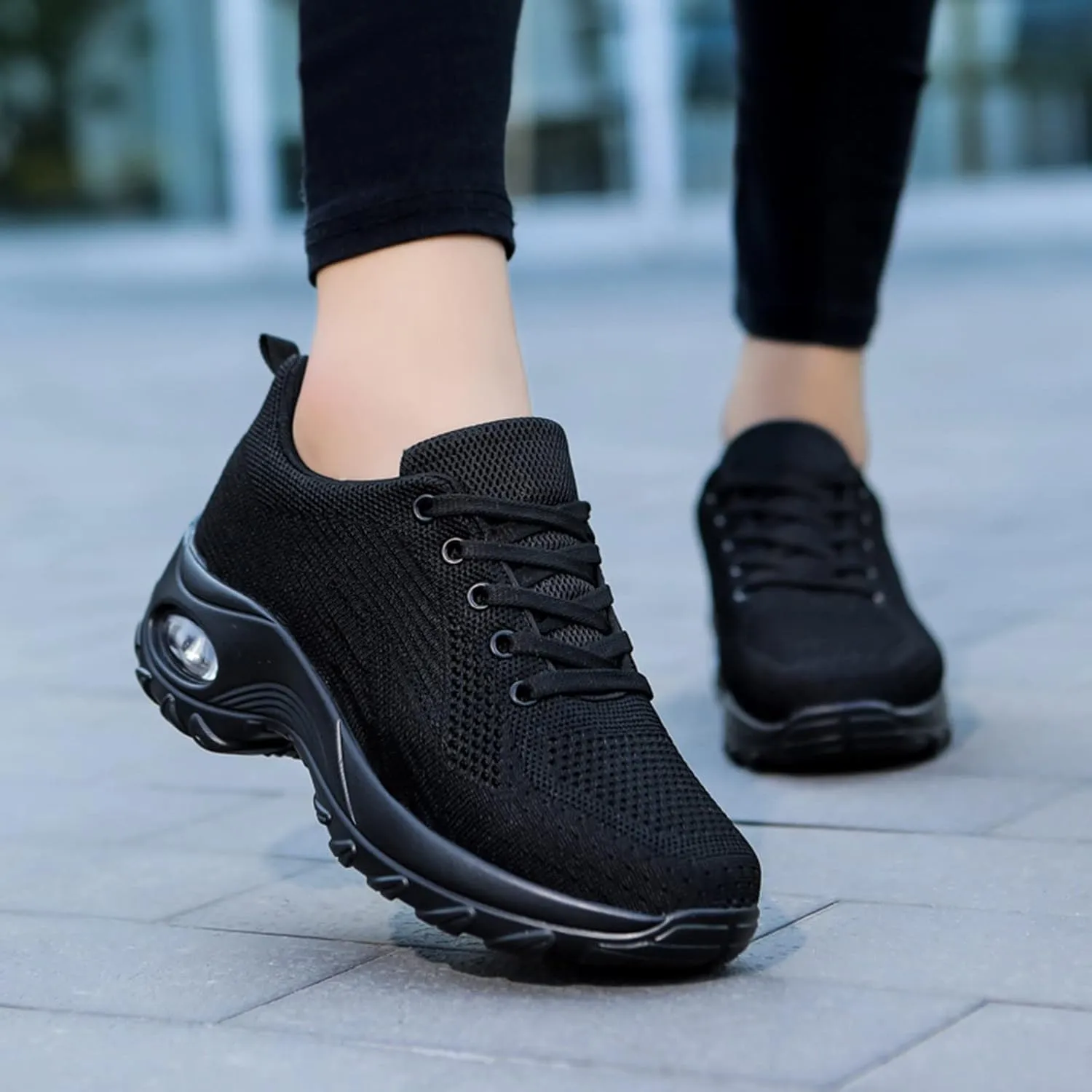 Orthopedic Sneakers for Women Mesh Breathable Air-Cushion Walking Running Shoes Comfortable Tennis Shoes Non Slip Lightweight Casual Womens Sneakers with Arch Support