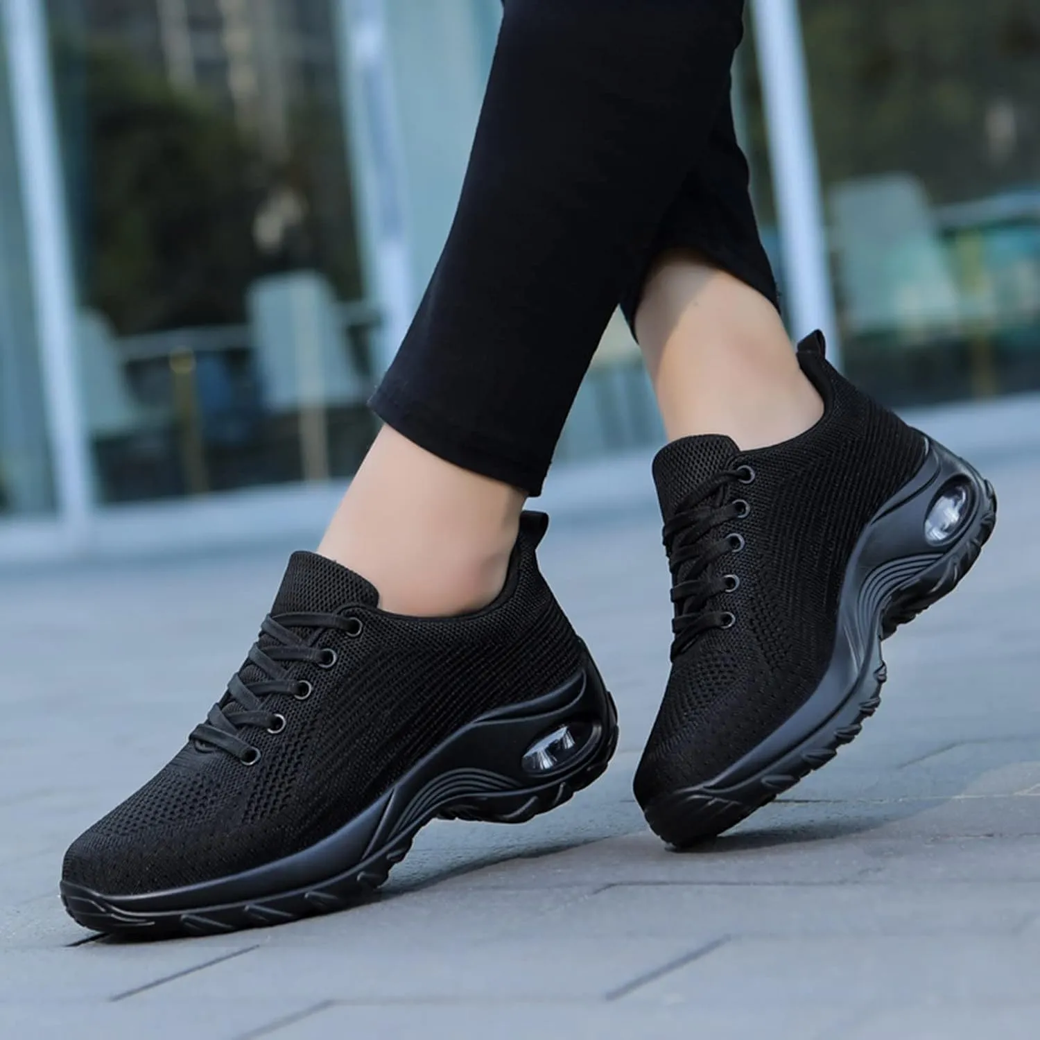 Orthopedic Sneakers for Women Mesh Breathable Air-Cushion Walking Running Shoes Comfortable Tennis Shoes Non Slip Lightweight Casual Womens Sneakers with Arch Support