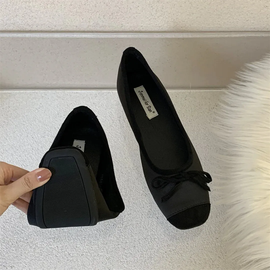 Paravano Satin Bowtie Ballet Flats
