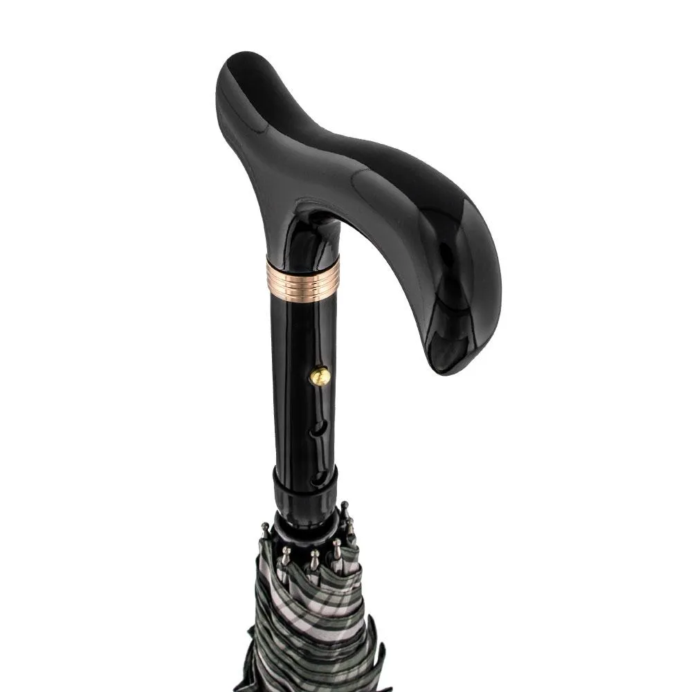 Plaid Umbrella Derby Adjustable Walking Cane w/ Auto Spring