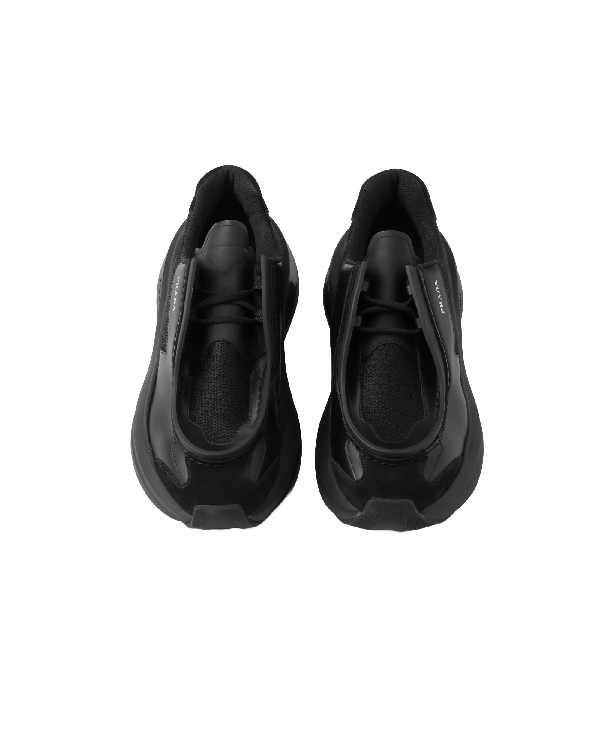 Prada Men's Phaser Sneakers With Rubber Burlotto Detail