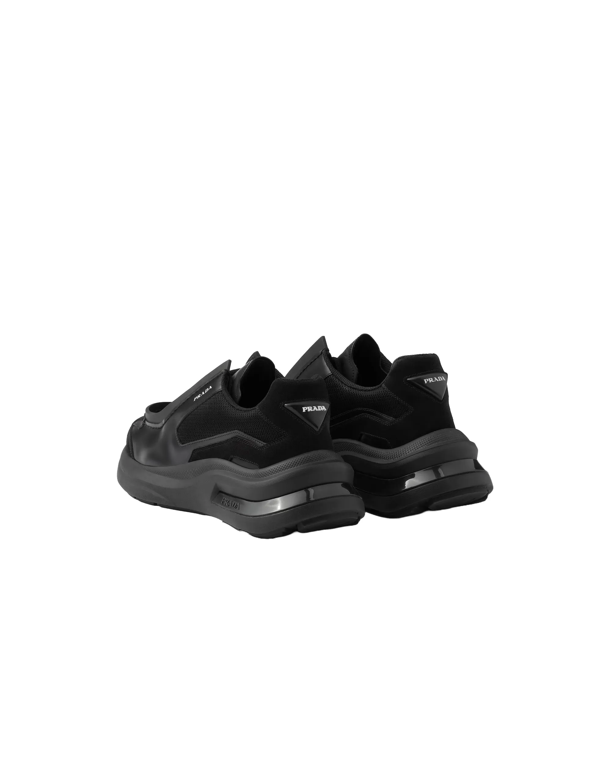 Prada Men's Phaser Sneakers With Rubber Burlotto Detail