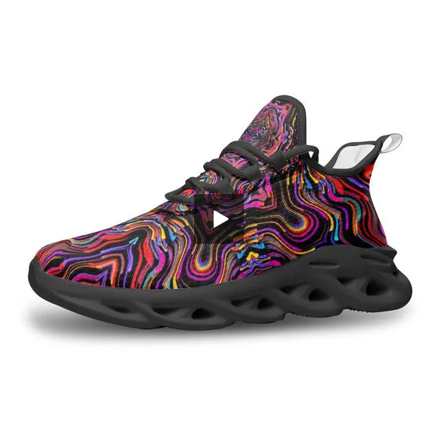 Psychedelic Fusion 1 Unisex Bounce Mesh Knit Sneakers