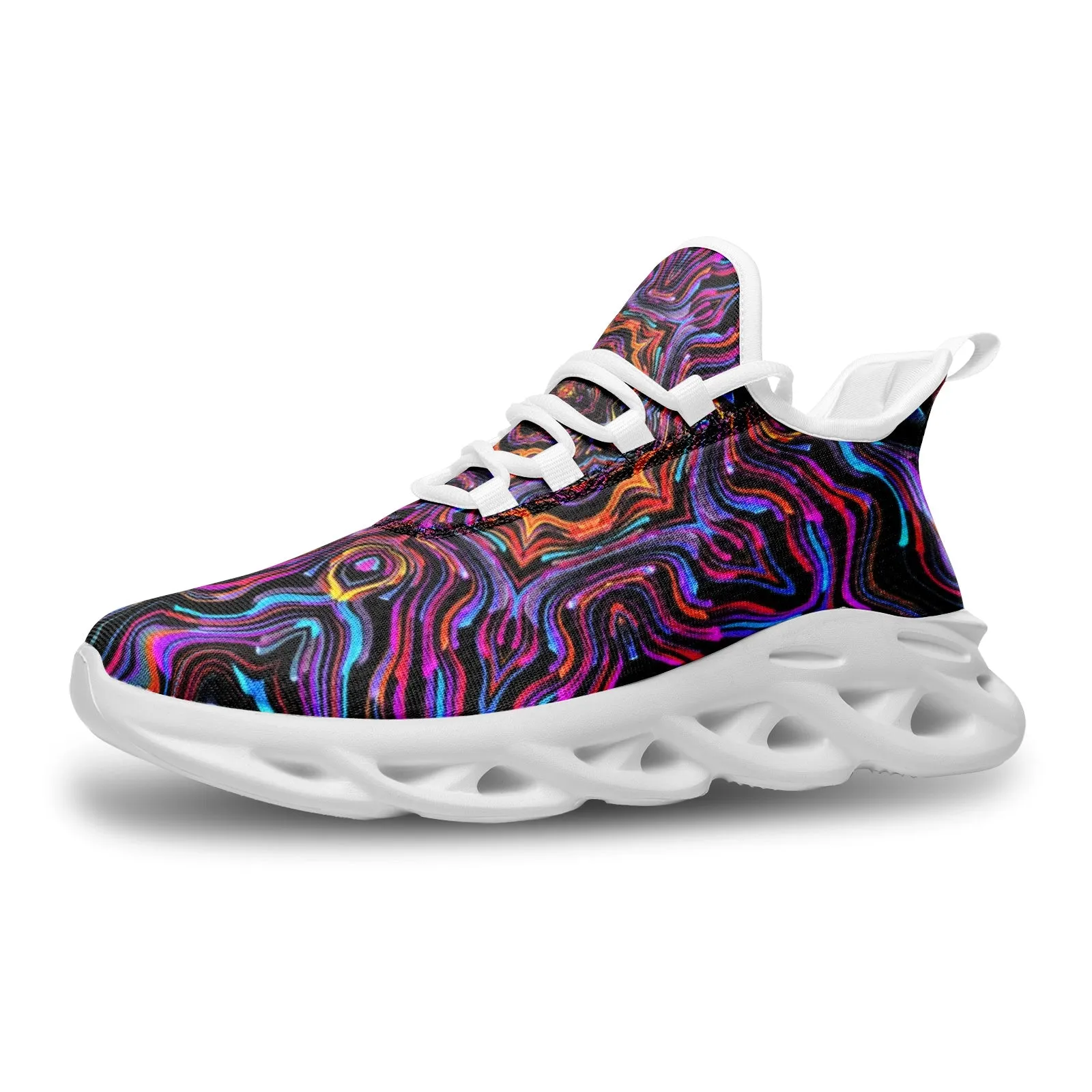 Psychedelic Fusion 1 Unisex Bounce Mesh Knit Sneakers