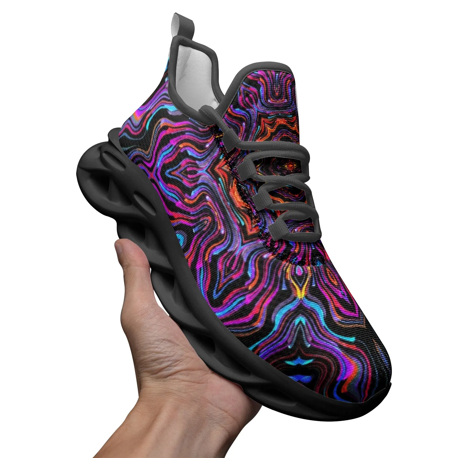 Psychedelic Fusion 1 Unisex Bounce Mesh Knit Sneakers
