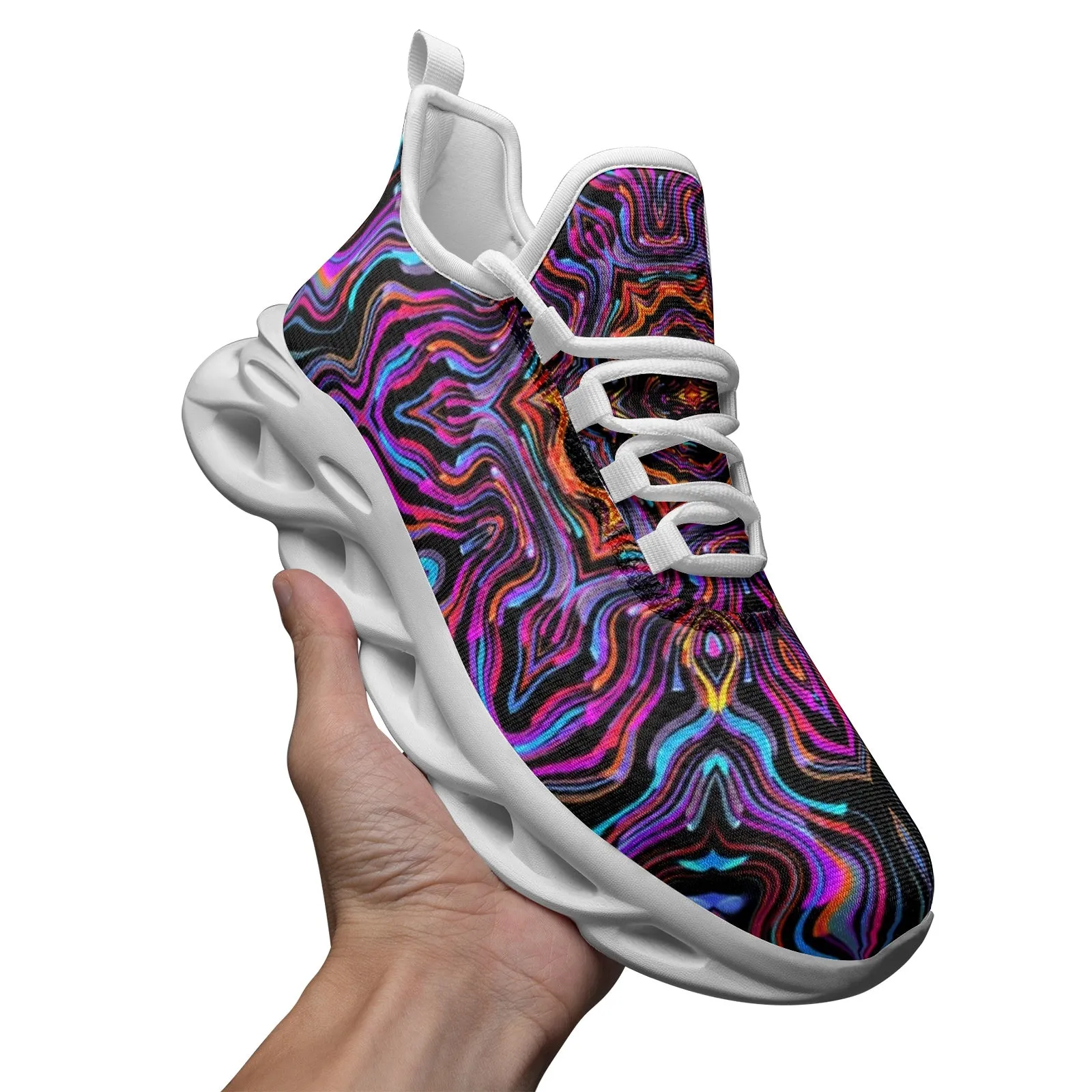 Psychedelic Fusion 1 Unisex Bounce Mesh Knit Sneakers