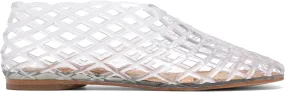 Red Jelly Mesh Ballet Flats for Women Adult Clear Hollow Jelly Sandals Beach Ballerina Jellies Shoes