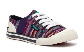Rocket Dog Womens Jazzin Cotton Trainers - Purple Aloe Stripe