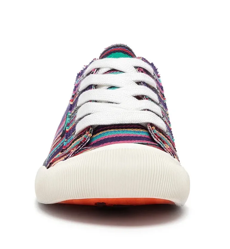 Rocket Dog Womens Jazzin Cotton Trainers - Purple Aloe Stripe
