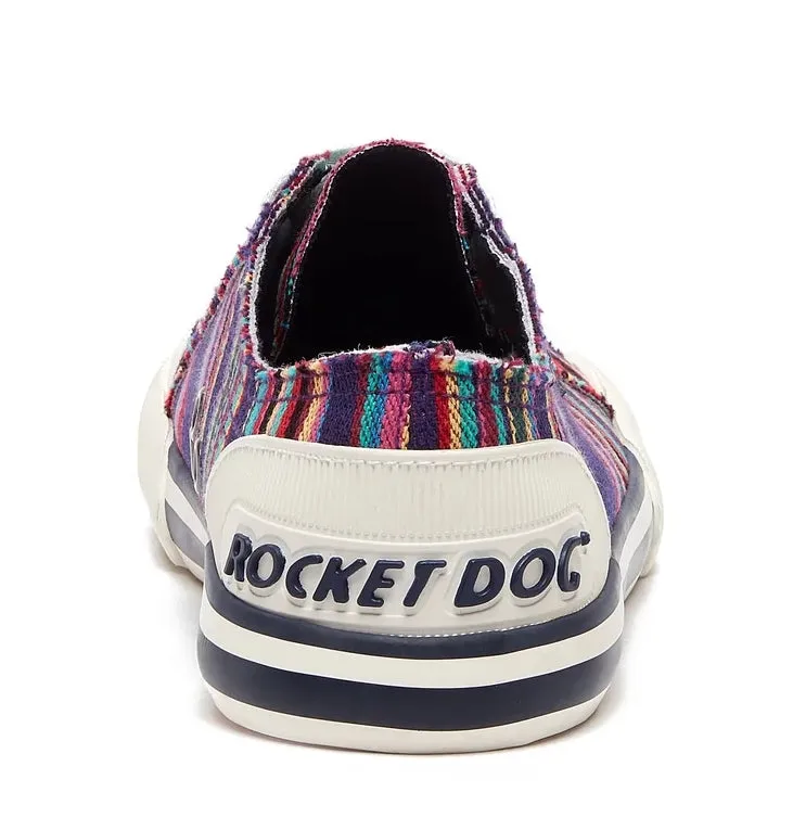 Rocket Dog Womens Jazzin Cotton Trainers - Purple Aloe Stripe