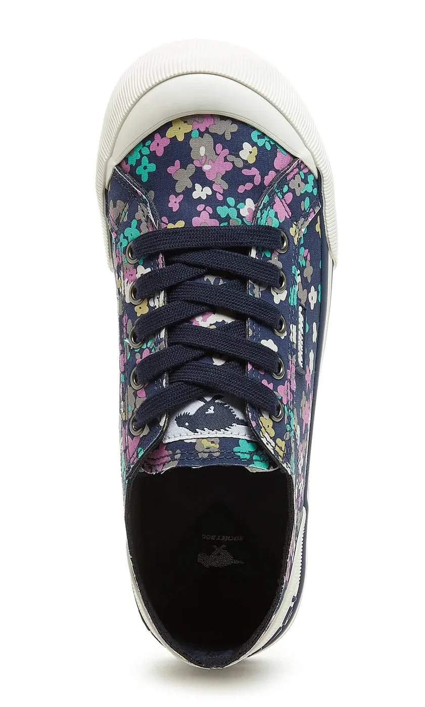 Rocket Dog Womens Jazzin Recycled Cotton Trainers - Navy Floral