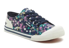 Rocket Dog Womens Jazzin Recycled Cotton Trainers - Navy Floral
