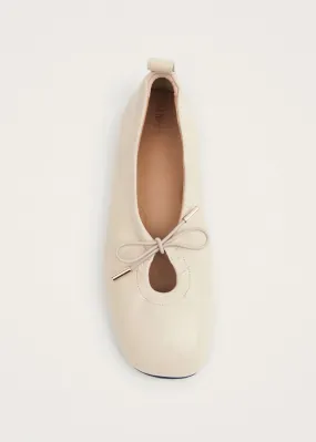Rosalind Cream Leather Ballet Flats