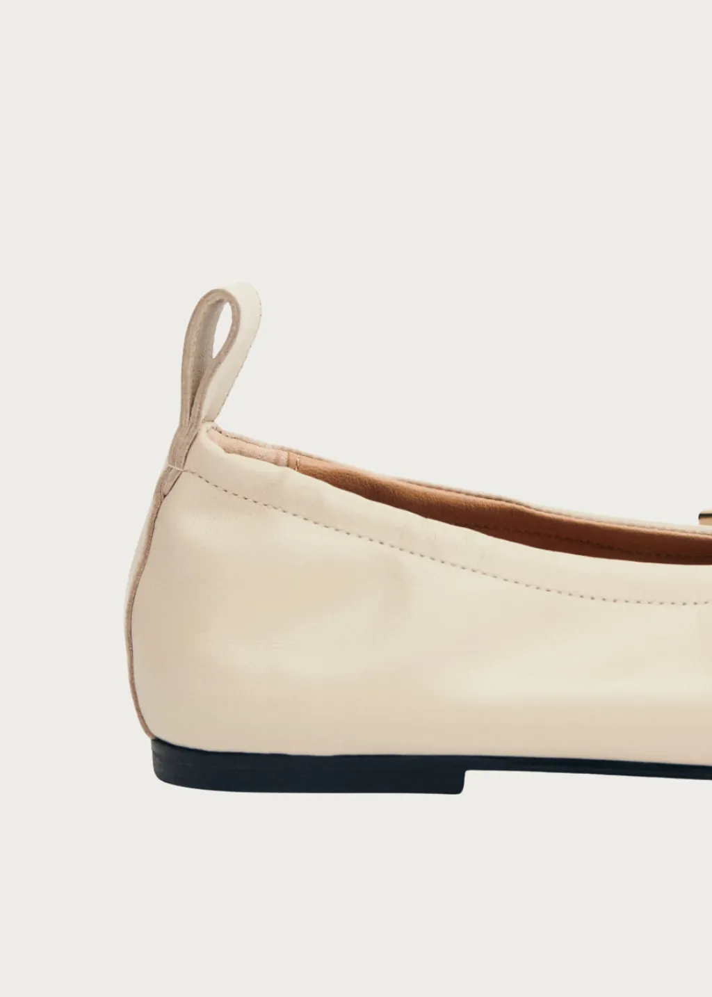 Rosalind Cream Leather Ballet Flats