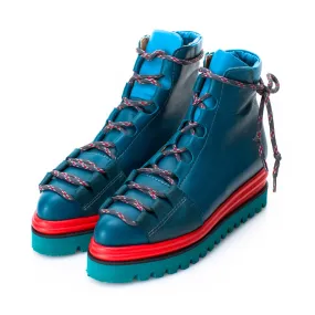 SHR Blue Fall Joy blue  leather booties