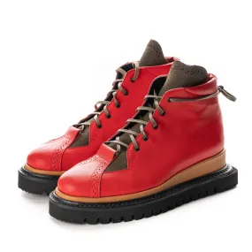 SHR Queen of Hearts red leather booties