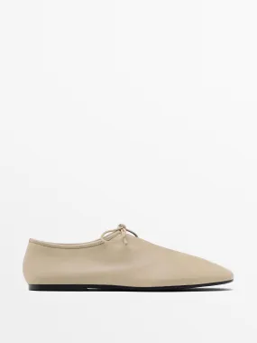 Soft lace-up ballet flats