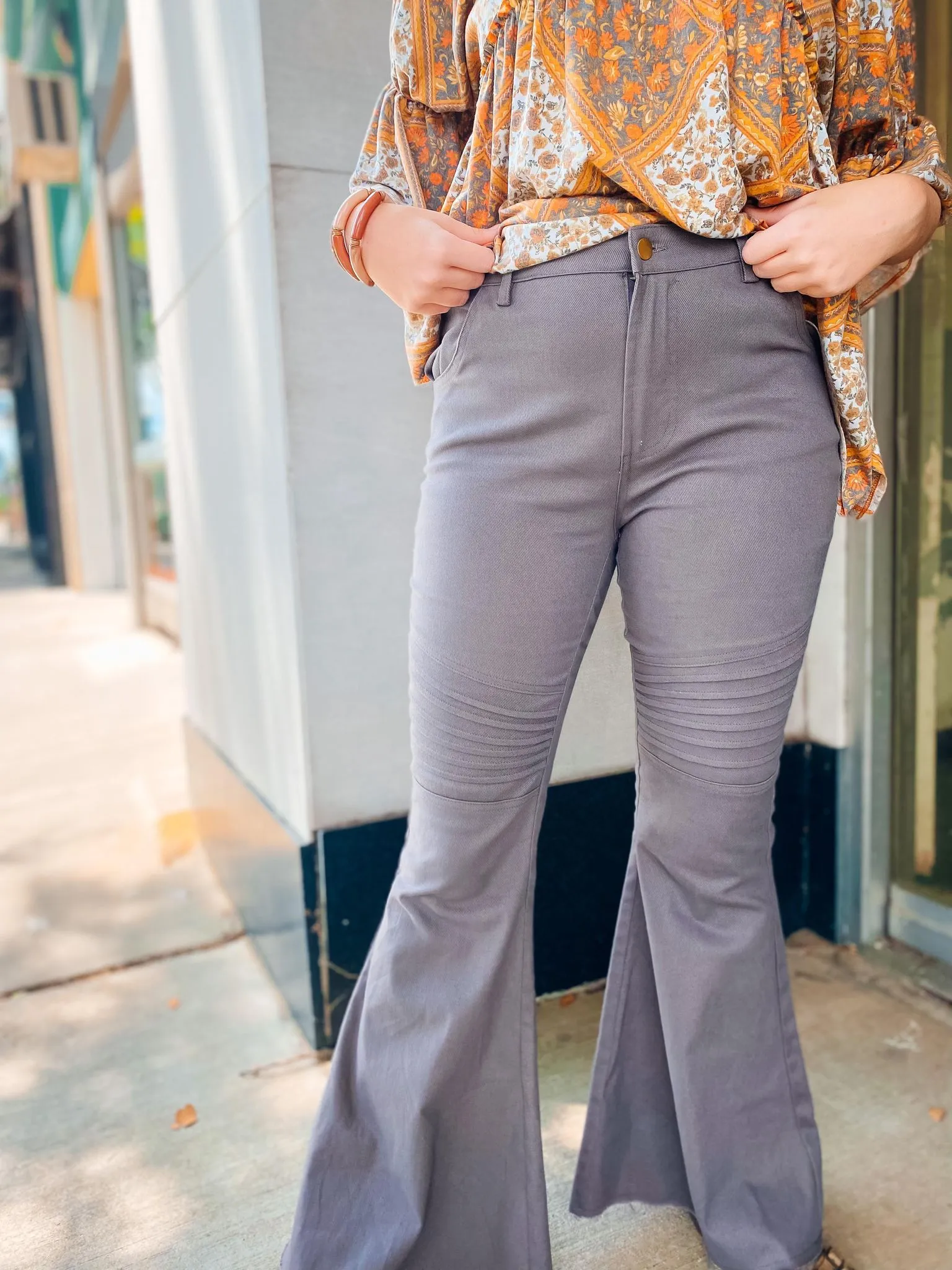 Statement Maker Moto Flares - Titanium