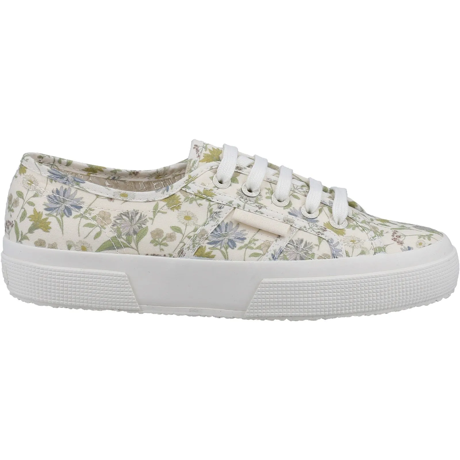 Superga Womens 2750 Floral Print Trainers - Light Olive
