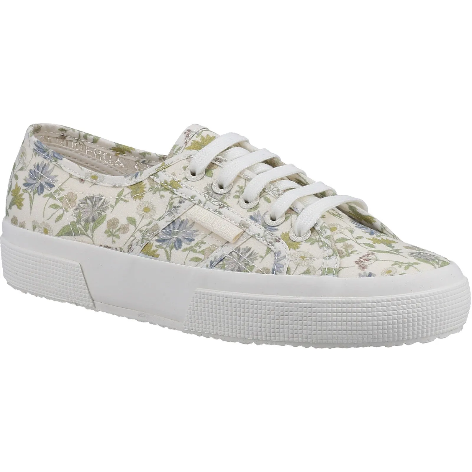 Superga Womens 2750 Floral Print Trainers - Light Olive