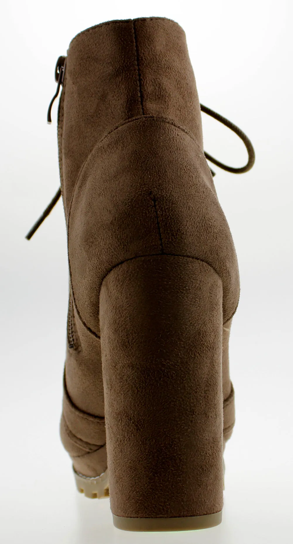 Teca 1 Womens Chunky Heel Lace Up Almond Toe Ankle Booties