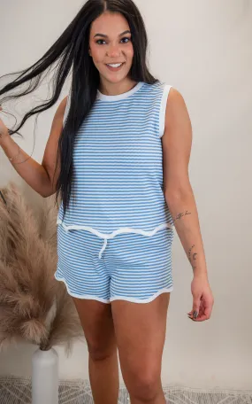Textured Stripe Sleeveless Tank Top | Umgee