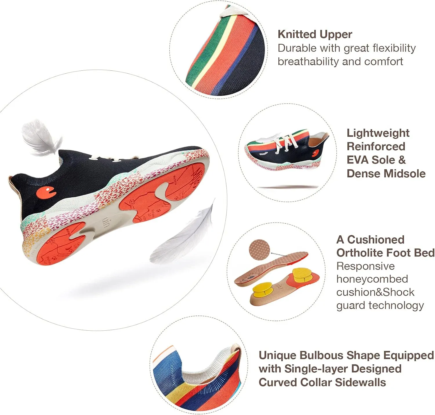 UIN Men's Fashion Sneakers Lightweight Walking Casual Slip Ons Comfortable Art Painted Athletic Travel Shoes Mijas Eye of Exploration
