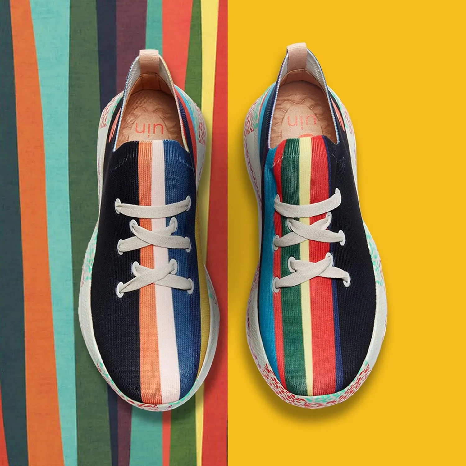 UIN Men's Fashion Sneakers Lightweight Walking Casual Slip Ons Comfortable Art Painted Athletic Travel Shoes Mijas Eye of Exploration