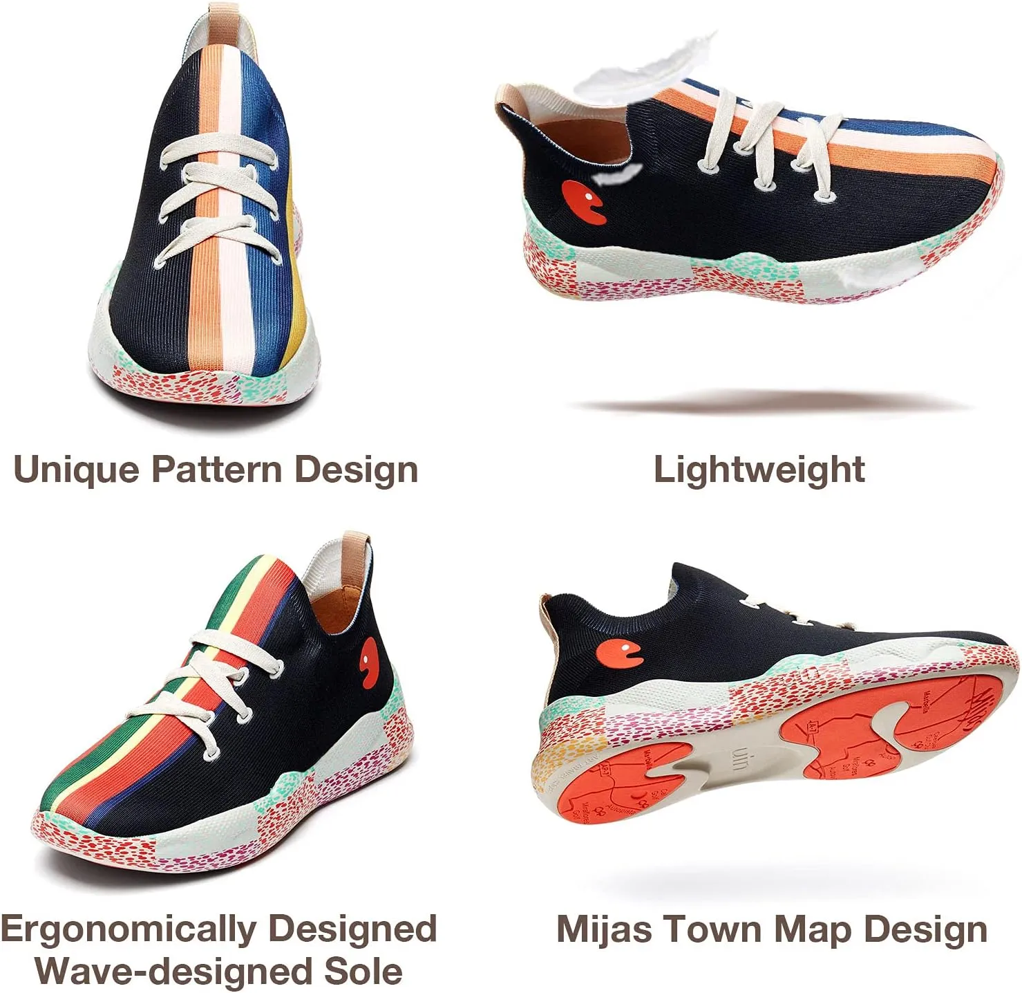 UIN Men's Fashion Sneakers Lightweight Walking Casual Slip Ons Comfortable Art Painted Athletic Travel Shoes Mijas Eye of Exploration
