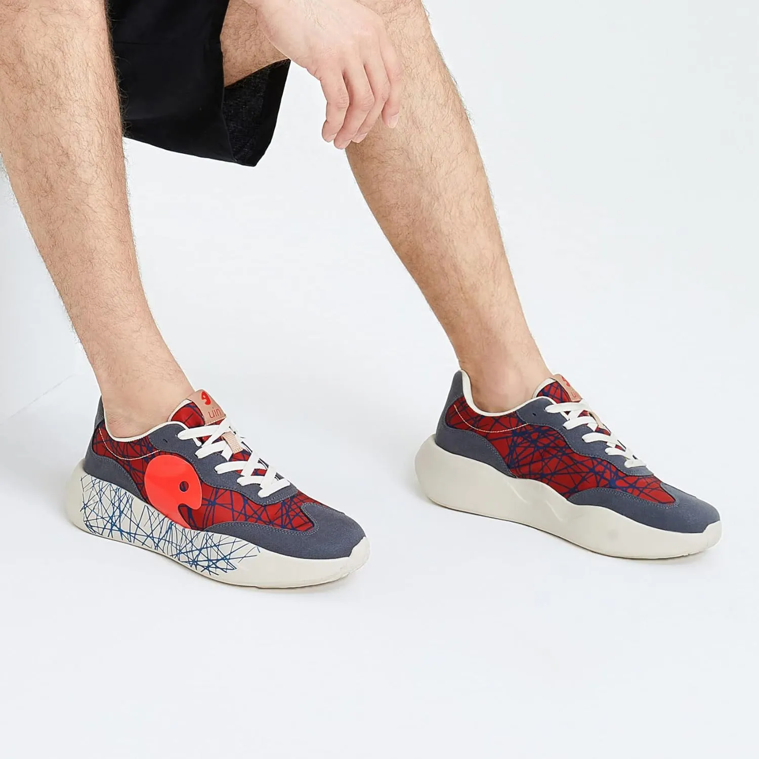UIN Men's Fashion Sneakers Walking Casual Slip Ons Microfiber Comfortable Lightweight Art Painted Athletic Travel Shoes Mijas