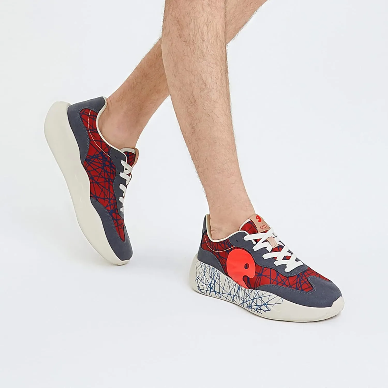 UIN Men's Fashion Sneakers Walking Casual Slip Ons Microfiber Comfortable Lightweight Art Painted Athletic Travel Shoes Mijas