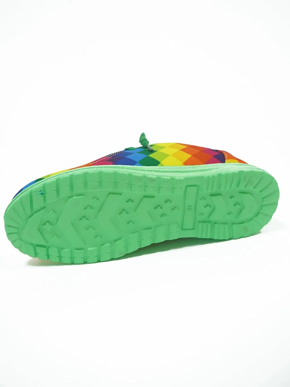 Women's Colorful Mosaic Slip-on Canvas Loafers, Low Top Rainbow Plaid Sneakers Drving Shoes Tennis Walking Shoes Boat Shoes Deck Shoes Non-Slip All-Day Flats