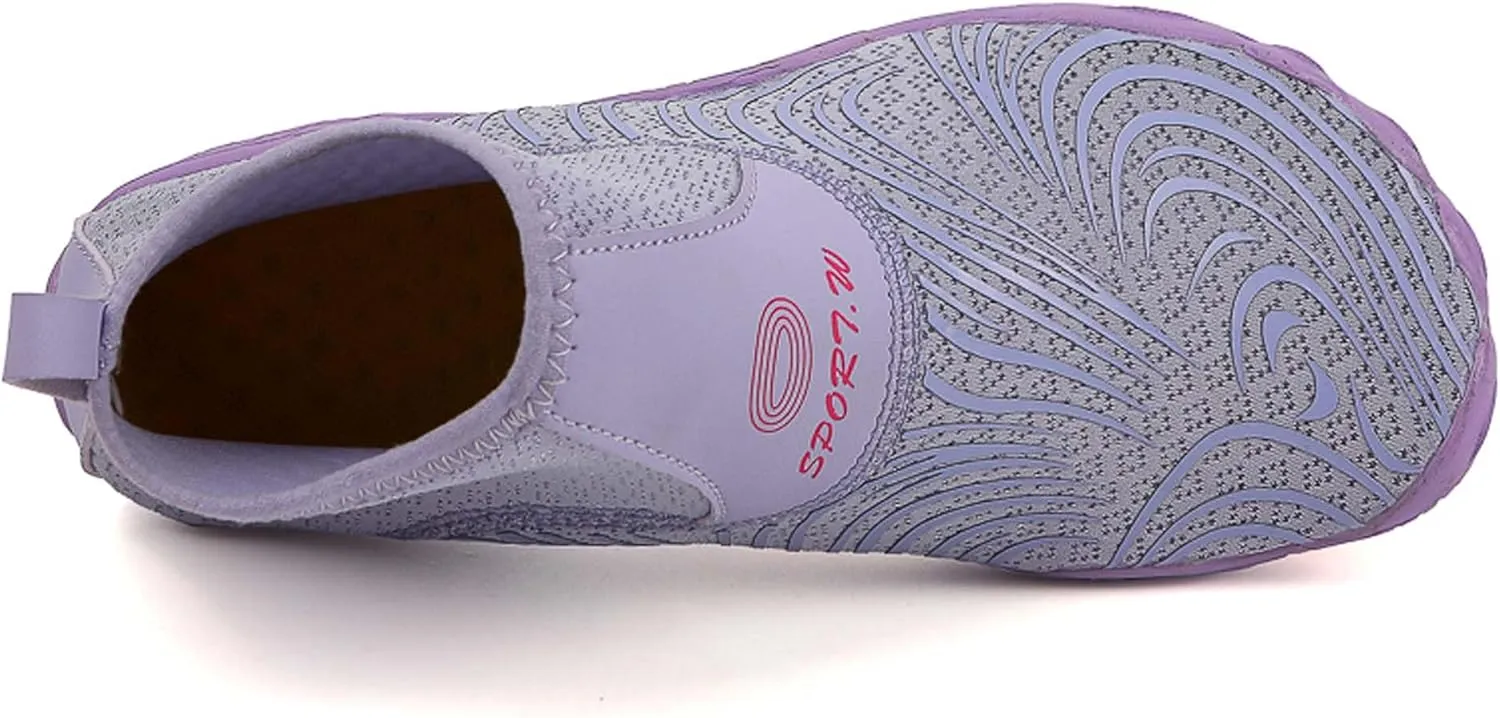 Women's Men's High Top Water Shoes, Quick Dry Breathable Stretch Lightweight Mesh Fabric, Rubber Drainage Sole, Indoor Sneakers, Barefoot Water Shoes
