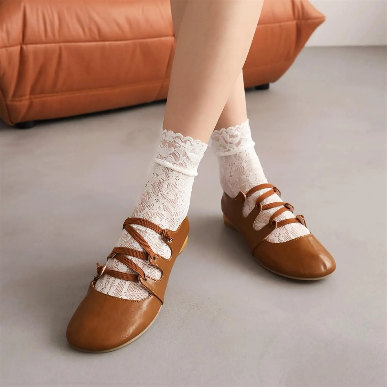 Women's Round Closed Toe Pumps Elastic Strap Loafers Comfortable Chunky Low Heels Office Concise Cosplay Work Casual Mary Jane Daily Wear Fashion Business Dress Ballet Shoes