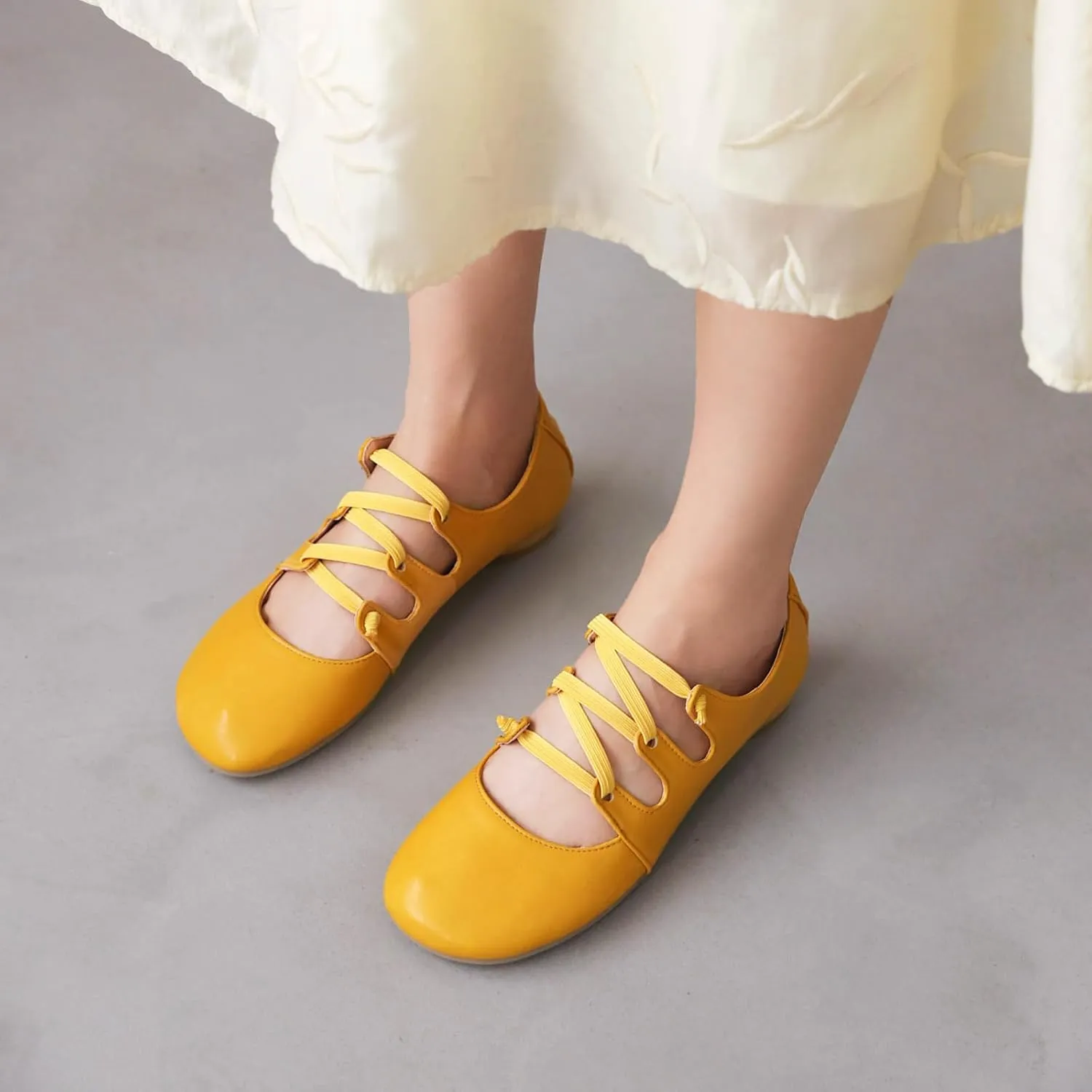 Women's Round Closed Toe Pumps Elastic Strap Loafers Comfortable Chunky Low Heels Office Concise Cosplay Work Casual Mary Jane Daily Wear Fashion Business Dress Ballet Shoes