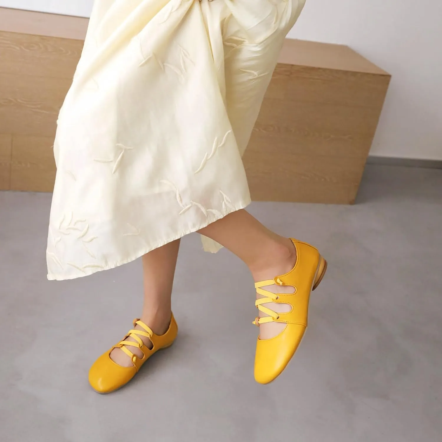 Women's Round Closed Toe Pumps Elastic Strap Loafers Comfortable Chunky Low Heels Office Concise Cosplay Work Casual Mary Jane Daily Wear Fashion Business Dress Ballet Shoes