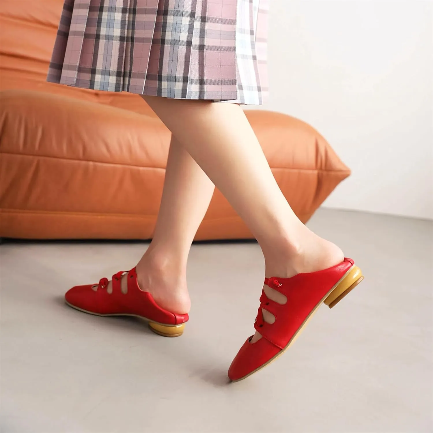 Women's Round Closed Toe Pumps Elastic Strap Loafers Comfortable Chunky Low Heels Office Concise Cosplay Work Casual Mary Jane Daily Wear Fashion Business Dress Ballet Shoes