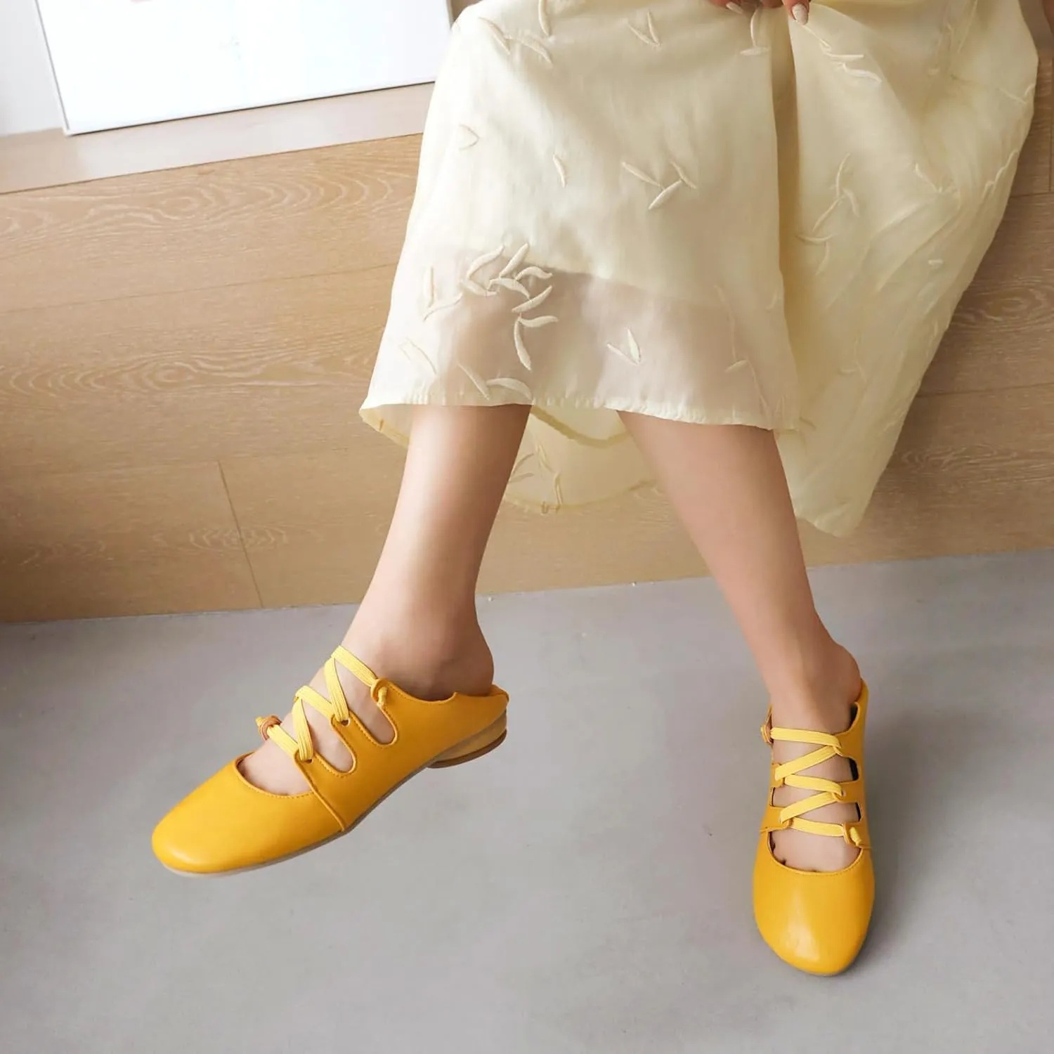 Women's Round Closed Toe Pumps Elastic Strap Loafers Comfortable Chunky Low Heels Office Concise Cosplay Work Casual Mary Jane Daily Wear Fashion Business Dress Ballet Shoes