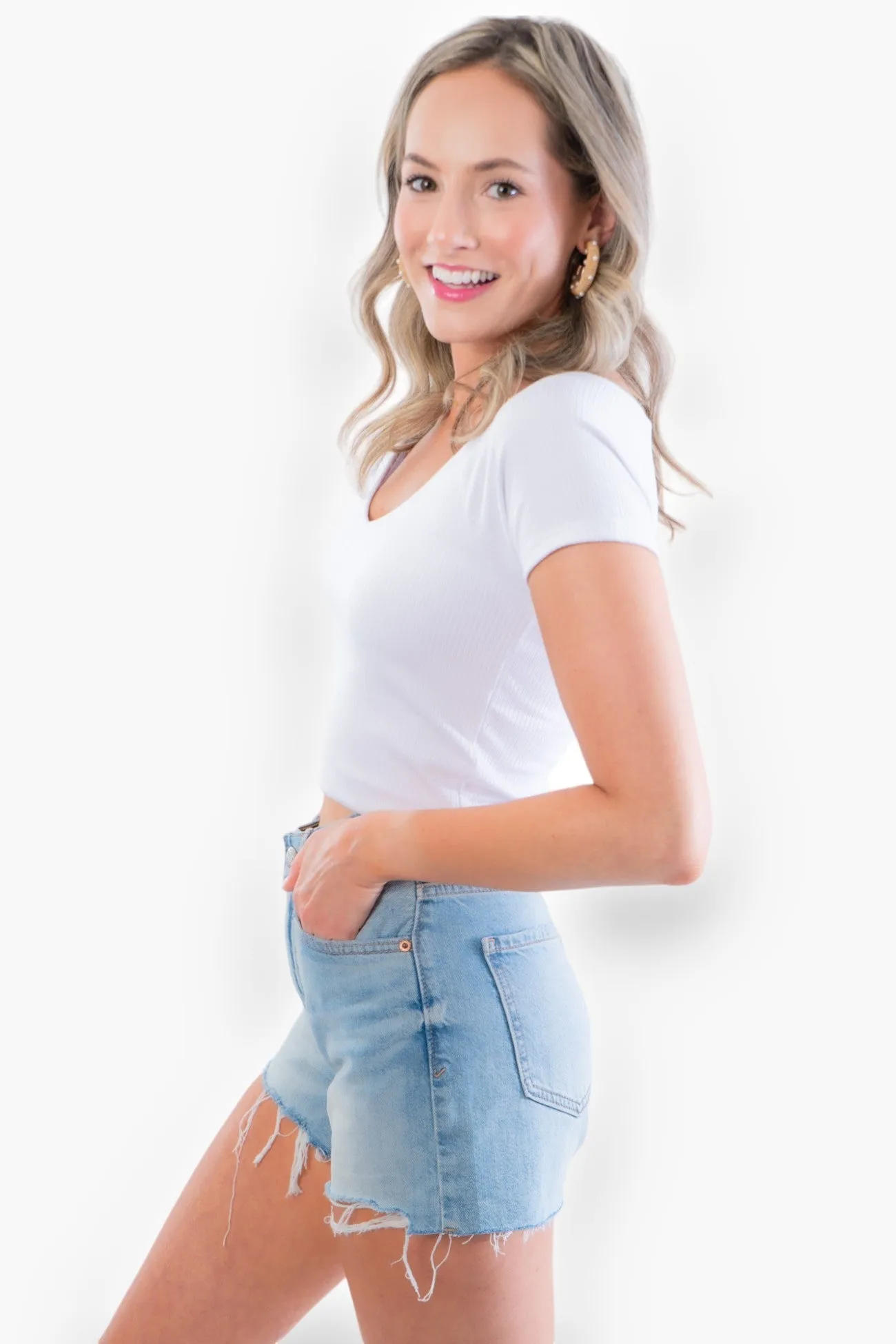 Z Supply White Kallen Rib Top