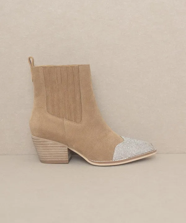 Zuri Rhinestone Toed Booties